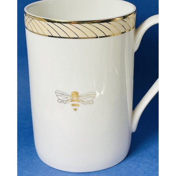 Mary Kay Golden Anniversary Bumble Bee White Gold Accent 1 Coffee Cup 12 Ounce - Picture 9 of 12